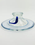 1980s COBALT BLUE MURANO WIRED GLASS BOWL