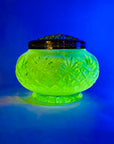 URANIUM GLASS ROSE BOWL/VASE
