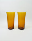1970s ITALIAN AMBER HIGHBALL GLASSES