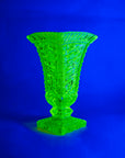 URANIUM GLASS FOOTED VASE