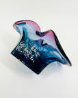 1970s MURANO PURPLE BLUE PINK TIE DYE LIP BOWL