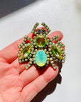 VICTORIAN STYLE URANIUM GLASS FLY BROOCH