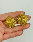 1980s CHANEL LOGO FILIGREE ARABESQUE DIAMOND CLIP ON EARRINGS