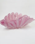1950s PINK MURANO OPALINE GLASS SHELL BOWL WITH PEARL