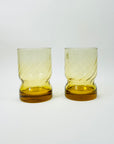 1950s AMBER RIBBED TUMBLER GLASSES