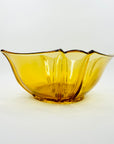 ANTIQUE ART DECO AMBER BOWL WITH MATCHING SERVERY
