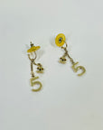 Y2K CHANEL CC LOGO NO.5 PERFUME DROP PIERCED EARRINGS