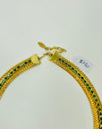 1950s CORO MESH EMERALD BEADS COLLAR NECKLACE