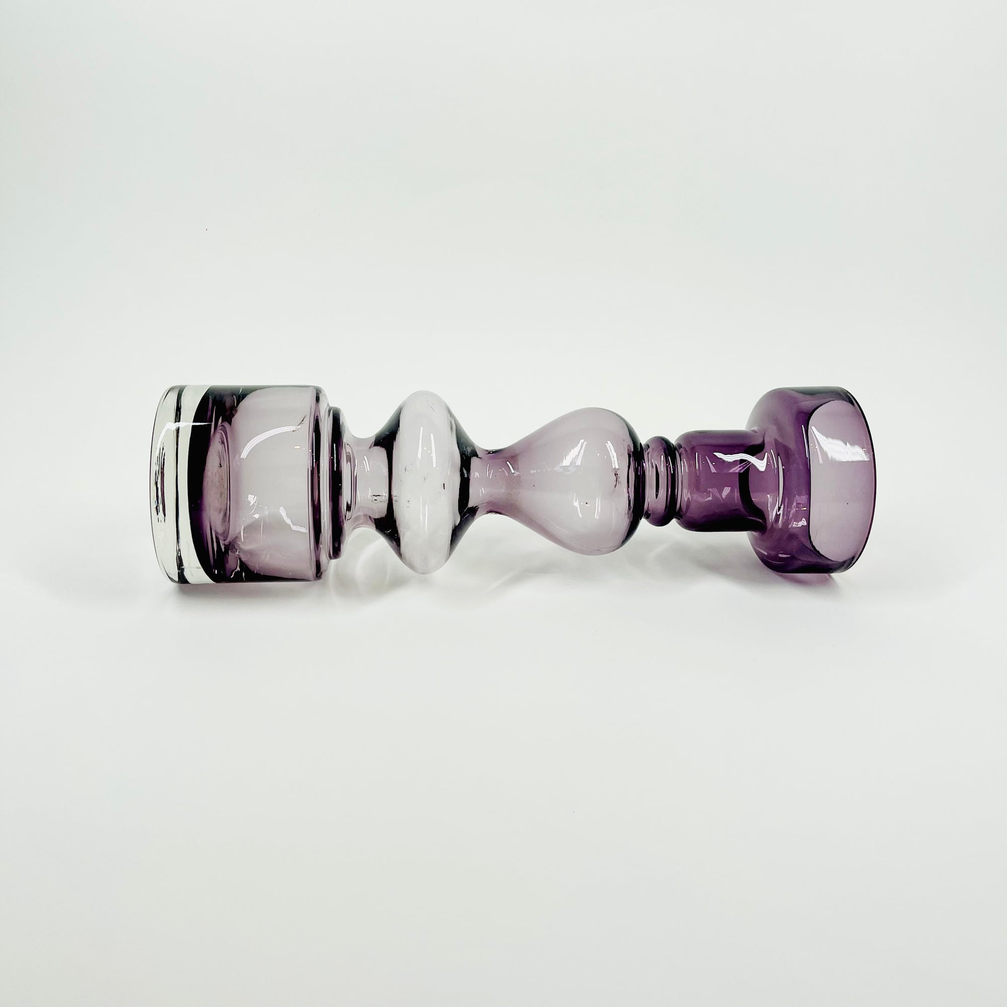 1960s SWEDISH ASEDA PURPLE SOMMERSO GLASS CANDLE HOLDER/POSY VASE