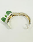 SIGNED 1974 STERLING SILVER NEPHRITE BANGLE BY FINNISH MASTER TAISTO PALONEN