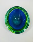 1940s BLUE AQUAMARINE SOMMERSO URANIUM GLASS OBLONG BOWL