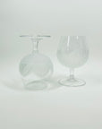 1980s FRANCE DURAND FROSTED CRYSTAL BRANDY BALLOONS