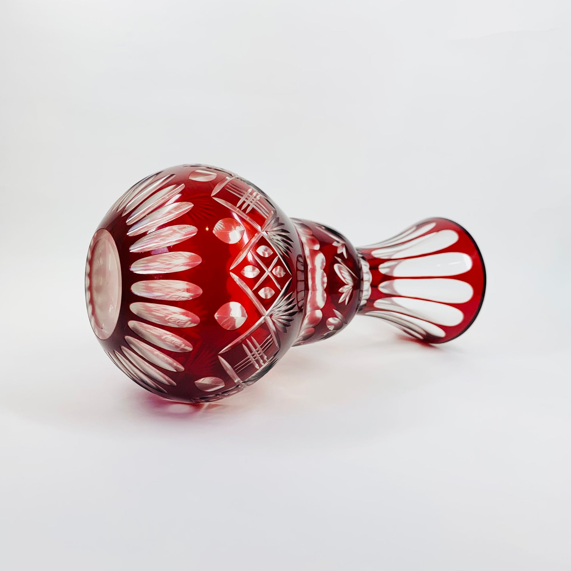 RED BOHEMIAN CRYSTAL VASE