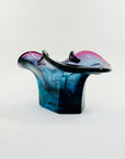 1970s MURANO PURPLE BLUE PINK TIE DYE LIP BOWL