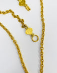 1995 CHANEL CC LOGO MUGHAL STYLE LAPIS AZULI MEDALLION PENDANT NECKLACE