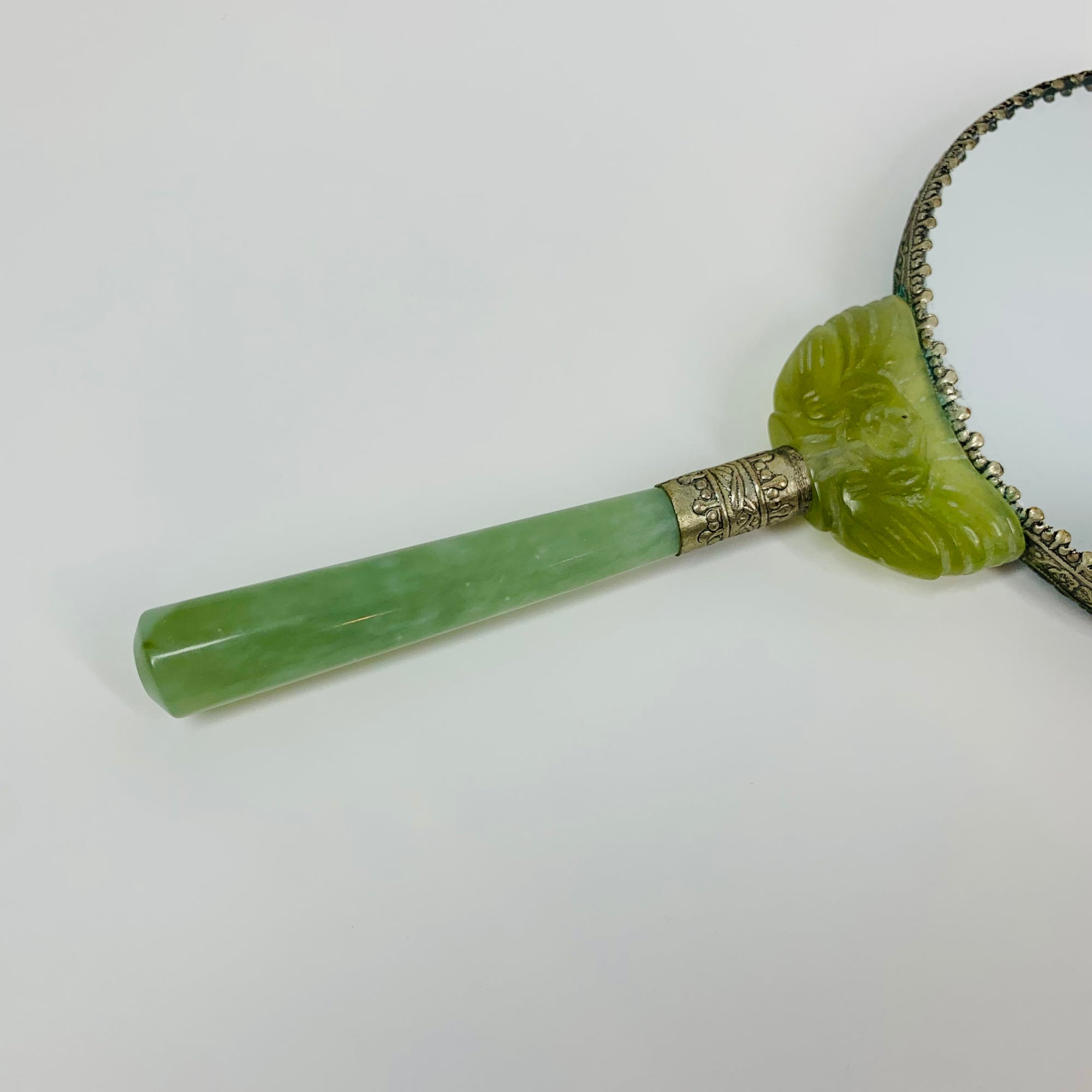 ANTIQUE JADE HAND MIRROR