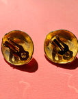 1950s PURPLE ENAMEL CLIP ON EARRINGS