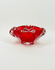 1970s JAPANESE RED SOMMERSO GLASS ASHTRAY/BOWL