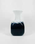 1960s ITALIAN EMPOLI CASED WHITE GLASS VASE WITH BLACK SWIRLS