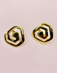 1980s GOLD PLATED SPIRAL STUD EARRINGS