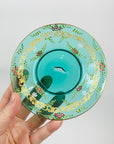 ANTIQUE VENETIAN HAND PAINTED MINI GLASS PLATE/BOWL