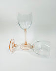 1960s PINK STEM WINE GLASSES