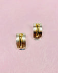 80s 2 TONE RECTANGULAR EARRINGS