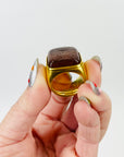 1980s CHANEL GRIPOIX AMBER SEAL RING