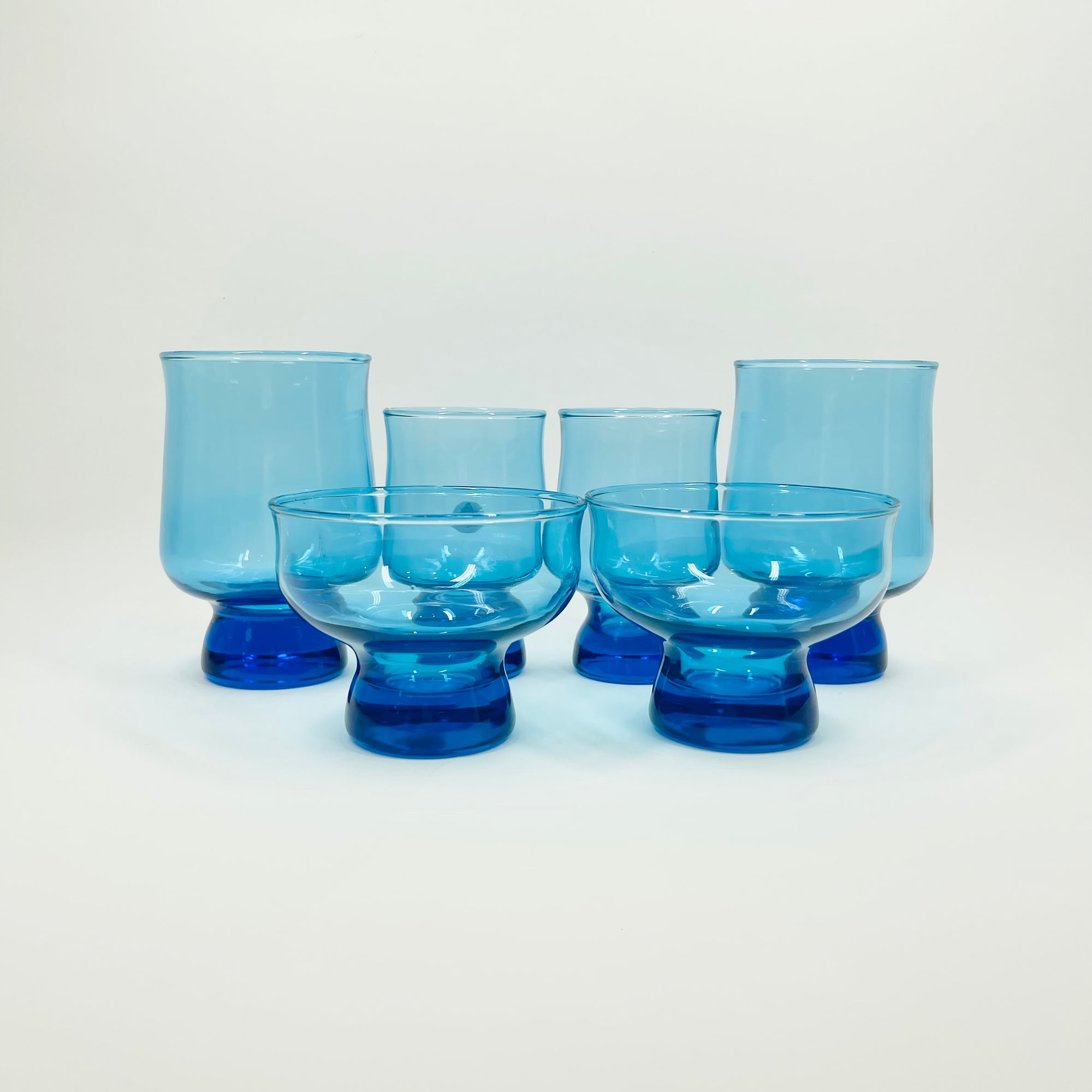 1950s POLISH TURQUOISE BLUE GLASS PAPERWEIGHT GLASSES