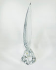 LARGE 1980s DAUM FRANCE CRYSTAL SAIL PAPERWEIGHT/SCULPTURE