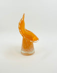 1970s ITALIAN ORANGE SPATTER GLASS JACK IN THE PULPIT POSY VASE