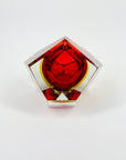 1950s FACETED MURANO RED YELLOW GEODE BOWL