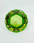 1950s GREEN YELLOW MURANO MANDRUZZATO SOMMERSO FACETED GLASS BOWL/ASHTRAY