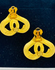 1995 CHANEL CC LOGO MARK HEART EARRINGS