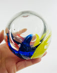 1980s ITALIAN MURANO HARLEQUIN SOMMERSO GLASS POSY VASE