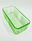 ANTIQUE DEPRESSION GREEN URANIUM GLASS FRIDGE BOX