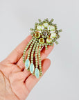 VICTORIAN STYLE URANIUM GLASS BROOCH