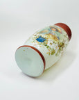ANTIQUE VICTORIAN HAND PAINTED MILK GLASS VASE
