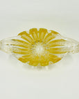 1940s BAROVIER GOLD SOMEMRSO GLASS BOWL WITH SCROLL HANDLES
