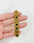 1950s BYZANTINE STYLE TUTTI FRUITTI FANCY LINKS BRACELET