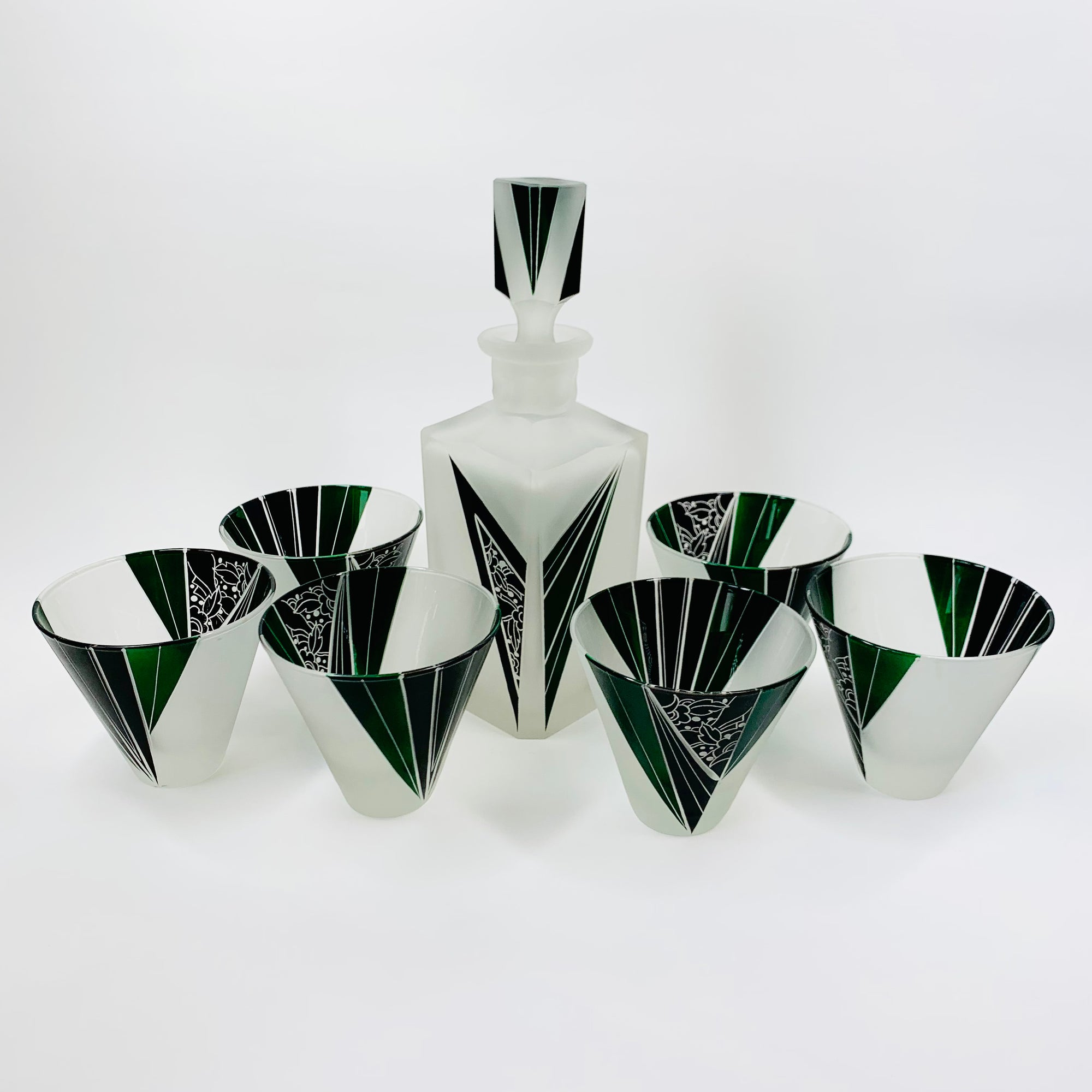 KARL PALDA GREEN BLACK DECANTER SET