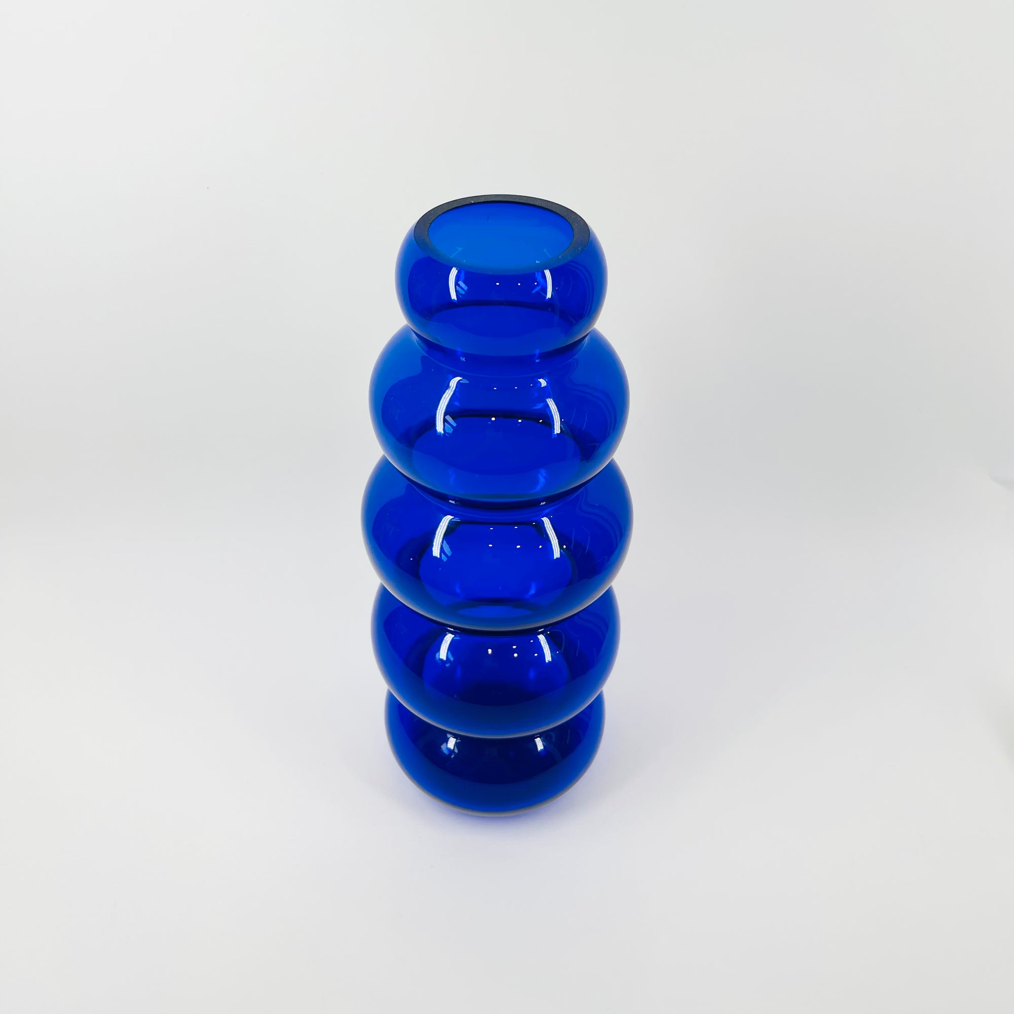 1960s AFORS COBALT BLUE GLASS SPACE AGE HOOP VASE