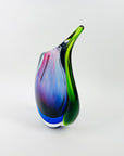 1960s MURANO HARLEQUIN SOMMERSO SWUNG GLASS VASE