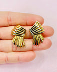 1950s RIBBED BOW KNOT CLIP ON EARRINGS