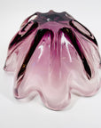 LARGE 1970s JAPANESE PURPLE GLASS HANDKERCHIEF BOWL/VASE