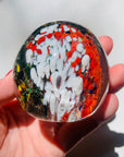 MCM MULTI SPATTER ART GLASS PAPERWEIGHT