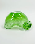 1950s ITALIAN MURANO GREEN LATTICINO SOMMERSO TREFOIL GLASS ASHTRAY