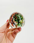 MCM MULTI SPATTER ART GLASS PAPERWEIGHT