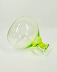 1990s HAND MADE HOGLUND GREEN OMBRE GLASS AMPHORA VASE/JUG