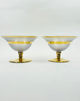 1950s GOLD GILDED LAVENDER SATIN GLASS COUPE